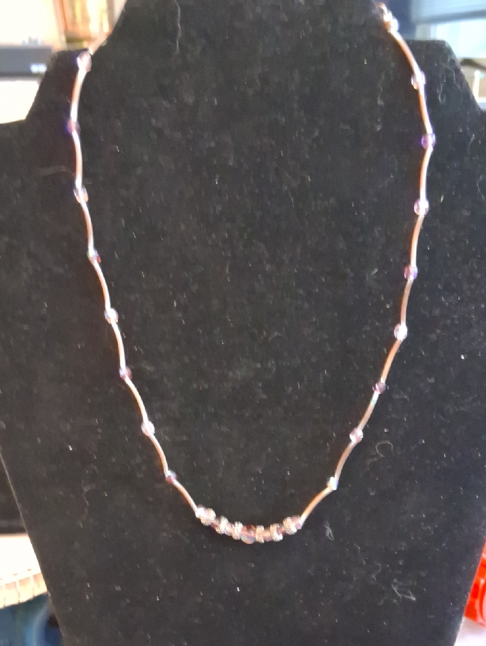 Lia Sophia Purple Beaded Delicate Wire Necklace